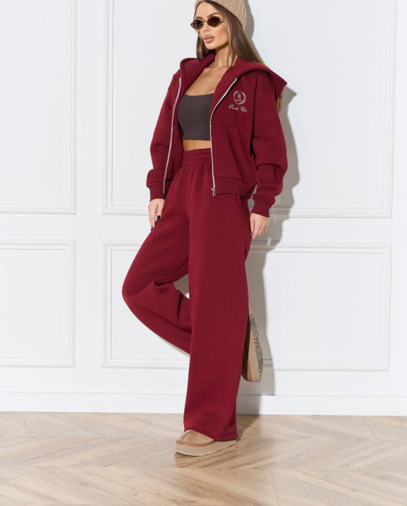 94/1 Спортивний костюм на флісі з капюшоном та вишивкою